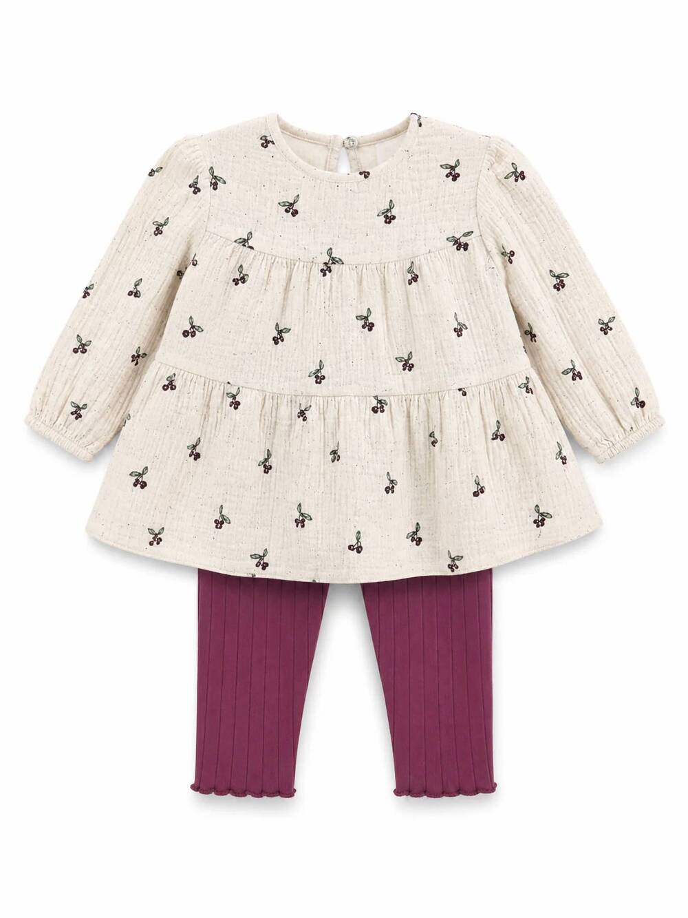 NEW PLAY UP kid's strawberry tunic leggings set in sand/ plum